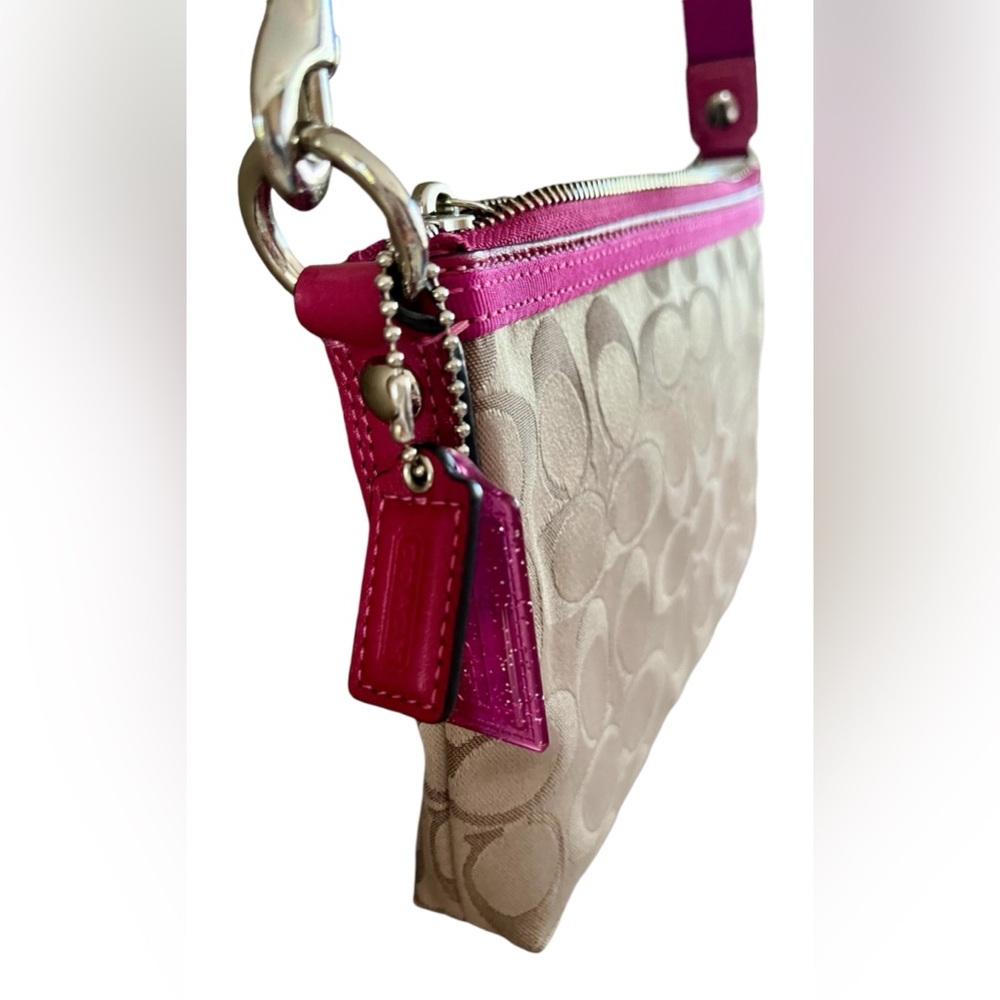Hostess Pick Coach Signature Crossbody Bag - Pink and Brown - Picture 8 of 9